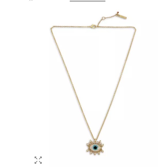 Kurt Geiger evil eye crystal pendant necklace new with tags blue gold tone - Picture 4 of 11
